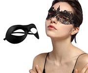 Exlinonline Lace Masquerade Mask Elastic,Fit for Adult,Soft Gentle Material,Specially for Costume,Thememed Party (Wonderful Couple) Black