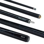 PowerGlide Snooker Pool or Billiard Cue | Noir | Fibreglass | Ultra Smooth High Gloss | 2 Piece 50/50 Joint | Black Cracked Ice | 10mm Tip | Full Size 57" | Asstd Weights 18oz or 19oz