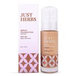 Just Herbs Serum Foundation For Face Makeup With SPF30+ Dewy Finish Full Coverage Waterproof, Sweatproof Foundation For All Skin Types (Natural)