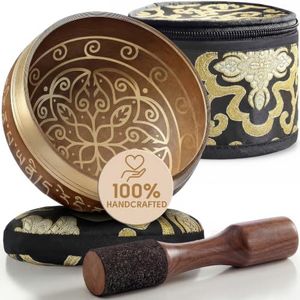 Silent Mind Tibetan Singing Bowl Set – Easy to Play & Beginner Friendly Meditation Bowl with Cushion, Mallet & Case | Stress Relief & Mindfulness | Gift-Ready