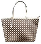 Tory Burch Geo Logo TopZip Tote (Ivory NeutraL), Ivory, Large