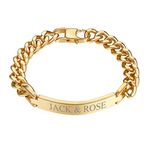 PROSTEEL Gold Plated Bracelet for Men and Women Gift Engrave ID Identity Bracelet Wrist Chain Golden