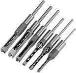 6Pcs Square-Hole Saw Auger Mortise Drill Bit Set Mortising Chisel Woodworking Tool Diy Woodworking Tools Spiral Drills Kits (1/4 Inch, 5/16 Inch, 3/8 Inch, 1/2 Inch, 9/16 Inches, 5/8 Inches)