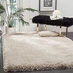 Tauhid Carpet Handwoven Super Modern Shag Area Silky Smooth Rugs Fluffy Rugs Anti-Skid Shaggy Area Rug,Bedroom Carpet 4X6 Feet (1.20 X 1.80) Cm,Ivory