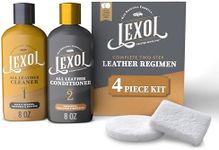 Lexol Conditioner Cleaner Kit, Use on Car Leather, Furniture, Shoes, Bags, and Accessories, Quick & Easy Step Regimen, 8 oz Bottles, Includes Two Application Sponges