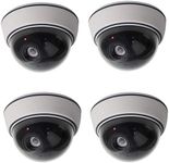 Lebote (4 Pack) Fake Dummy Security Camera CCTV Dome Camera with Flashing Red LED Light Dummy Surveillance Camera Outdoor Indoor Use for Home Security