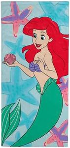Jay Franco Serviette Enfant Disney La Petite Sirène Princesse Ariel - pour Le Bain, la Plage et la Piscine - 100% Coton, 71 x 147 cm - Serviette de Plage Fille ou garçon