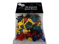 100 Assorted Game Pawns - 5 Colors - 20 of Each Color