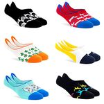 SockSoho Cotton No Show Funky Socks For Men | (Color: Multicolor | Loafer Length | 7-11 Uk Size) (Combo)