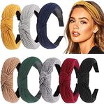 8 Pack Women's Wide Plain Headbands ,Fabric Hair Band,Elastic Hair Band Hair Accessories for Women and Girls