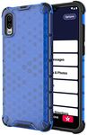 Nakedcellphone Case for Jitterbug Smart3 Phone, [Honeycomb Hybrid Series] Dual-Layer Cover [Anti-Shock] for Jitterbug Smart 3 (2021) for Seniors (aka Lively Smart) - Electric Blue