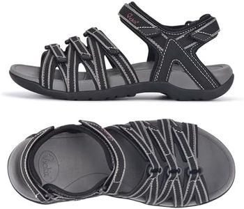 Viakix Womens Sport Sandal – Comfortable Athletic Stylish Hiking Shoes, with Arch Support, Outdoors, Walking, Water, River, Trekking, Black 9