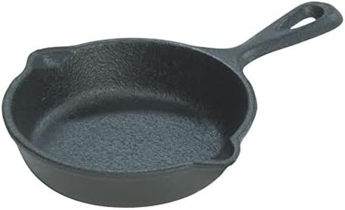 Lodge 8.89 cm / 3.5 inch Pre-Seasoned Cast Iron Round Mini Skillet / Frying Pan, Gray Black