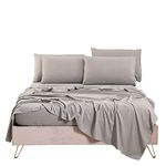 Bedlifes California King Sheet Sets- Cooling Sheets-Ultra Soft-Silky-Breathable-Deep Pocket- 1800 Series Bedding Set Microfiber Bed Sheets Grey 4 Pieces