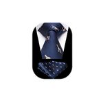 HISDERN Navy Blue Tie for Men Giraffe Pattern Ties Handkerchief Novelty Animal Print Wedding Necktie & Pocket Square Set