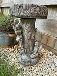 Fairy Bird Bath Stone Statue | Outdoor Vintage Feeder Angel Garden Ornament