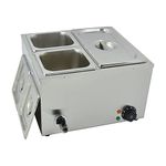 TAIMIKO Bain Marie Commercial Electric Food Warmer 1500W Stainless Steel Buffet Countertop (3 Pans)