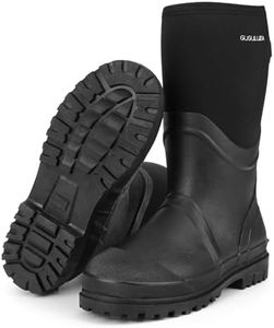 GUGULUZA Hunting Rubber Boots, Waterproof Hunting Boots with 6 mm Neoprene for Men, Insulated Rain Boots for Outdoors (Black, US14)