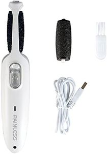 Painless Electric Callus Remover Rechargeable Cordless Foot File Easy Grip Adjustable Power Pedi Feet Care for Dead Hard Skin Cracked Heels CR01 Pink, 5 Piece Set (white)