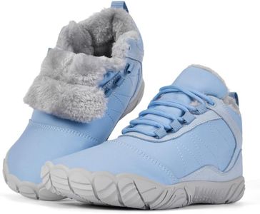 Hi-Y2Kgirls Winter Footwear Barefoot Shoes Women Men Zero Drop Barefoot Hiking Boots Slip On Warm Waterproof Snow Boot Minimalist Wide Toe Ankle Booties Five Finger Hike Shoes Outdoor