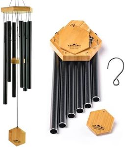 UpBlend Outdoors Wind Chimes for People WHO Like Their Neighbors - Soothing Melodic Tones. Bamboo and Black Aluminum Chime, Great as a Gift or for Your Own Patio, Porch, Garden, and Backyard.