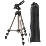 Hama "Star 5" Tripod | Light Tripod with 36-105 cm Height | 3 Way Head | 1/4" Connection for DSLR and System Cameras | With Carrying Case | Champagne