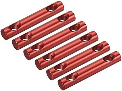 MECCANIXITY Tent Rope Adjusters, 60mm 2 Hole Aluminum Alloy Tensioners Guyline Cord Fasteners for Outdoor Camping Hiking, Red Pack of 6