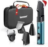 kensen Body Hair Trimmer for Men 3-in-1 Beard Trimmer for Men, Manscape Men's Groin & Pubic Hair Trimmer IPX6 Waterproof Wet/Dry Hair Clippers for Mens Rechargeable Electric Razor for Mens (Blue)