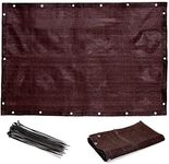 Farmlyn Creek Privacy Screen and Plastic Twisting Ties for Patio Balcony (3x4 Feet, Brown, 2 Pack)