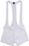 iiniim Men's Smooth Freestyle Wrestling Singlet Jockstrap Bodysuit Underwear Medium White