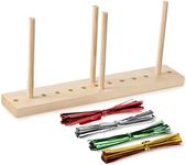 WILLBOND Bow Maker for Ribbon Wreath Wooden Maker Tool with U-Shaped Scissor and Twist Ties for Making Bows DIY Crafts Christmas Party Decorations Hair Corsages(Gold, Silver, Red, Green)