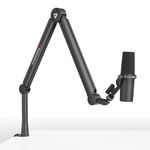 Boom Arm THRONMAX S8 Mic Stand for Game Streaming and Broadcasting, Sturdy and Universal Mic Boom Arm with 1/4“，3/8" to 5/8" Adapter for Blue Yeti, Elgato, All-Metal and Fully Adjustable Mic Arm,Black