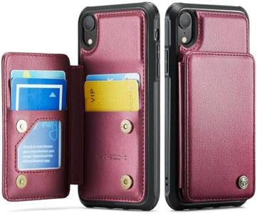 Vinich for iPhone XR Wallet Case with Card Holder, Wine Red