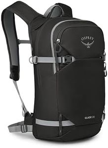 Osprey Glade 20L Ski and Snowboard Backpack with Hydraulics 2.5L Water Reservoir - Winter Avalanche Safety Gear Pack with Insulated Harness, A-Frame Ski and Snowboard Carry, Black