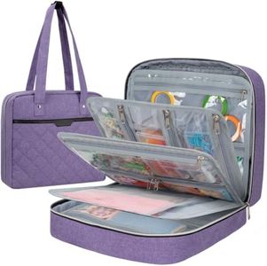 Anitor Craft and Sewing Supplies Storage Tote Bag with 25 Clear Pockets