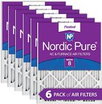 Nordic Pure 10x20x1 MERV 8 Pleated AC Furnace Air Filters 6 Pack