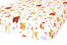 100% Organic Cotton Fitted Crib Sheet by ADDISON BELLE - Premium Baby Bedding - Soft, Breathable & Durable (Woodland Animals)