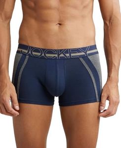 Jockey US21 Men's Super Combed Cotton Elastane Stretch Solid Trunk with Ultrasoft Waistband_Navy_M