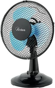 ARDES - AR5EA23B Ventilateur de Table 2 Vitesses Silencieux 3 PALES NEW EASY 23 - Ventilateur Oscillant Total Black à Inclinaison Verticale et Commande Manuelle