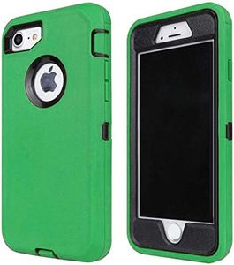 Annymall Case Compatible for iPhone 8 & iPhone 7, Heavy Duty [with Kickstand] [Built-in Screen Protector] Tough 4 in1 Rugged Shorkproof Cover for Apple iPhone 7 / iPhone 8 (Green/Black)