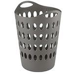 Grey Lightweight Plastic Flexi Laundry Basket Flexible Washing Clothes Storage Bin Home & Kitchen