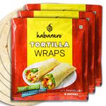 Habanero Tortilla Wraps 8 Inches | Pack of 3 | Fresh Taste & Soft Texture l Best for Burrito, Wraps, Tacos, Samosas, Shawarmas and Rolls l Ready to Eat Healthy Food in 60 Seconds l On the Go l Enjoy our tortilla wraps with mozzarella cheese or butter|990G