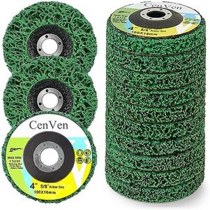 Cenven 10 Pack Strip Disc Stripping Wheel for Angle Grinder, Grinding Wheels Stripper Wheels for Removing Paint, Wood, Rust Welds, Oxides of Metal (4'' x 5/8'')