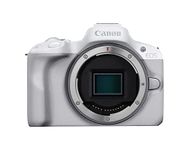 Canon EOS R50 Mirrorless Vlogging Camera (Body Only/White), RF Mount, 24.2 MP, 4K Video, DIGIC X Image Processor, Subject Detection & Tracking, Compact, Smartphone Connection, Content Creator