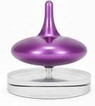 Hautech Electric Spinning Top for Adults – 6+ Hour Spin, LED Light Show, Glass Base, Desktop Toy for Focus & Stress Relief (Exploration Purple)