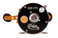 Catfish Pro Tournament Series 600CTS Round Baitcasting Reel - 6+1 Stainless Steel Ball Bearings, 5.3:1 Gear Ratio, 19lb Drag, Brass Gears, Centrifugal Brake, Durable & Powerful for Big Catfish Fishing