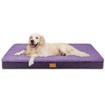 Patas Lague Orthopedic XL Dog Bed for Large Dogs 107x71cm, Egg Crate Foam Big Large Dog Beds with Removable Washable Cover,Waterproof Pet Bed Mat, Purple