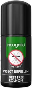 INCOGNITO Insect Repellent Roll on 50 ml - Maximum Strength, Vegan, DEET free formula - Mosquito Repellent and Effective On All Biting Insects - Travel Friendly - Bug Repellent Suitable for Humans, Transparent