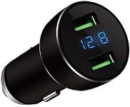 Car Charger, Mini Cigarette Lighter USB Car Charger 2 Port 5V 4.8A Metal Car Adapter for iPhone 14 13 12 11 Pro XS/X/8S/8 Plus/7S/6/iPad Air/Mini/Pro,iPod, Samsung Galaxy, Huawei, XIAOMI and More