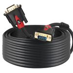 SHD VGA Cable 30Feet, VGA to VGA Monitor Cable HD15 SVGA for PC Laptop TV Projector Black and Red Color